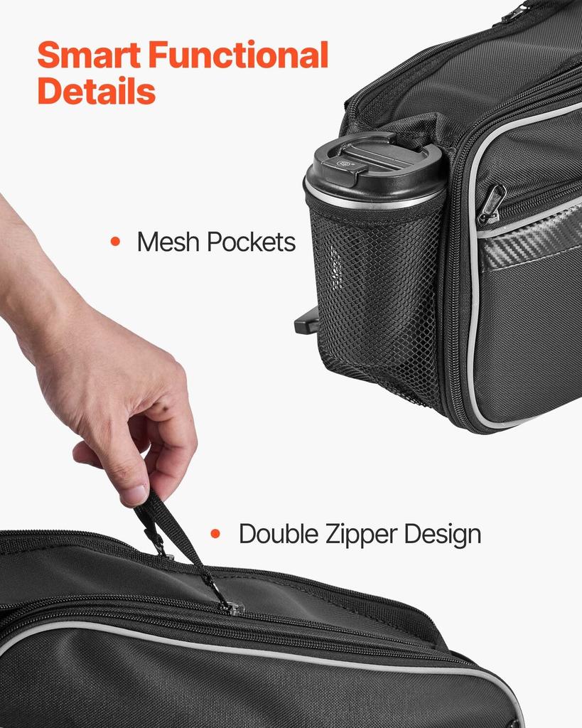 Motorcycle Saddlebag, 30 L (15 L x 2) Large Capacity Side Saddle Bag with Waterproof Rain Cover and Straps, Compatible with Most Motorcycles, Outdoor