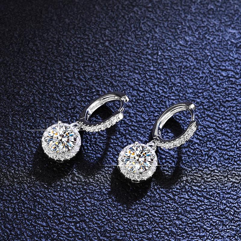 Tancise 925 Sterling Silver Moissanite  Zircon Earrings Drop Earrings For Women Wedding Party Gifts