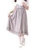 Choose Your Favorite Lace Frill Ribbon Skirt, Long, Lavender Gray, Size 3L, Mass-produced, Landmine Style, Sickly Cute, Yumetenbo