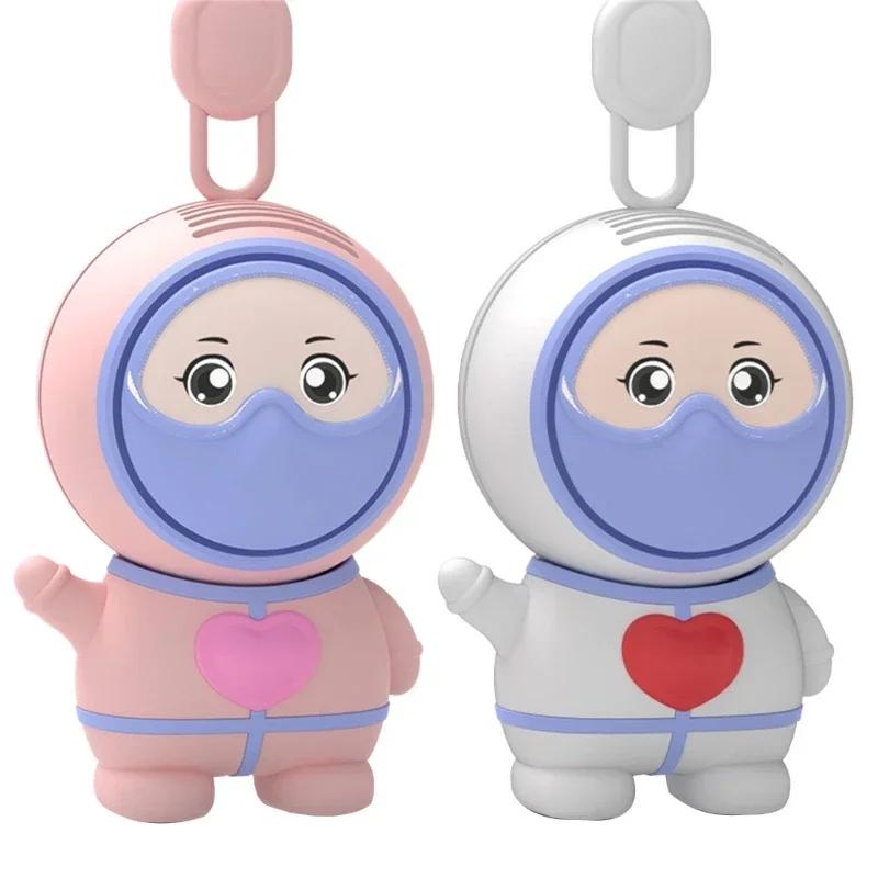 

USB Charging Portable 360-Degree Rotation-Hand Held Desktop Fan Decor Cartoons Lanyard Small Fan Hanging-Neck Fan