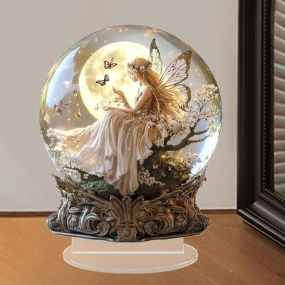 Akrylová motýlí víla Ornament Dekorace na plochu 2D Craft sběratelská domácí dekorace vrchol pro