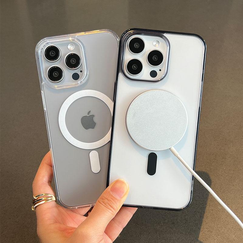 Luxury Magsafe Wireless Charge Matte Translucent Case For iPhone 15 14 13 12 11 Pro Max Plus Mini Magnetic Soft Bumper Cover