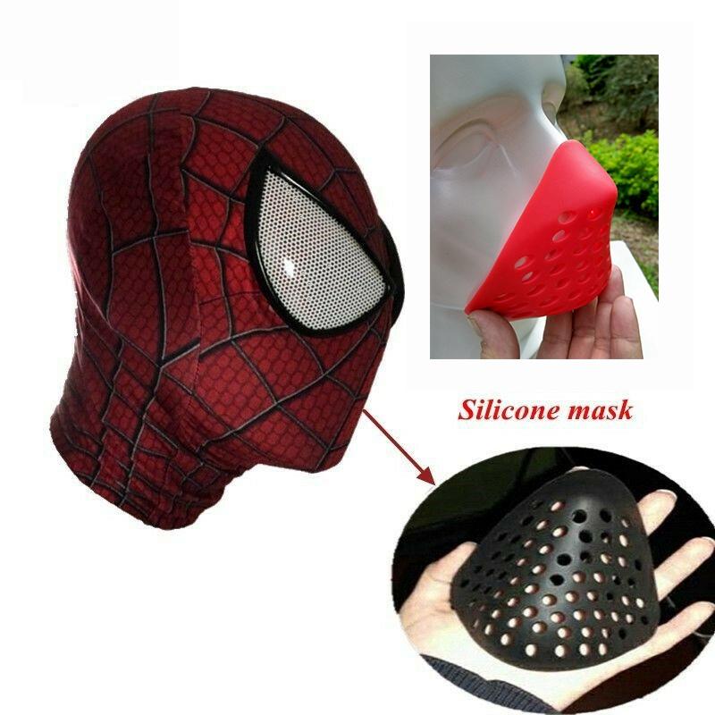 Spiderman Mundschutz-Halbmaske aus ungiftigem, weichem Gummi für komfortables Atmen