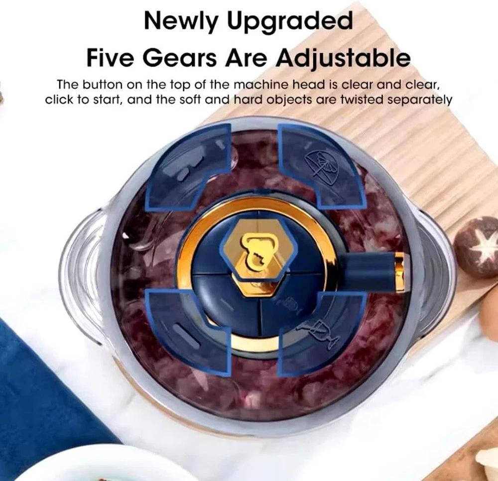 5L Elektrische Fleischwolf Multifunktionaler Gemüseschneider Hacker 304Edelstahl Küchenmaschine Mixer Küchenwerkzeug