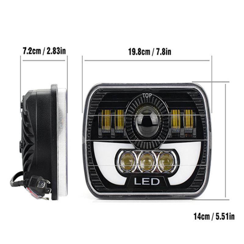Car Led Headlights Aluminum Shell 7-inch Head Lamp Far Near Beam Off-road Modification Parts