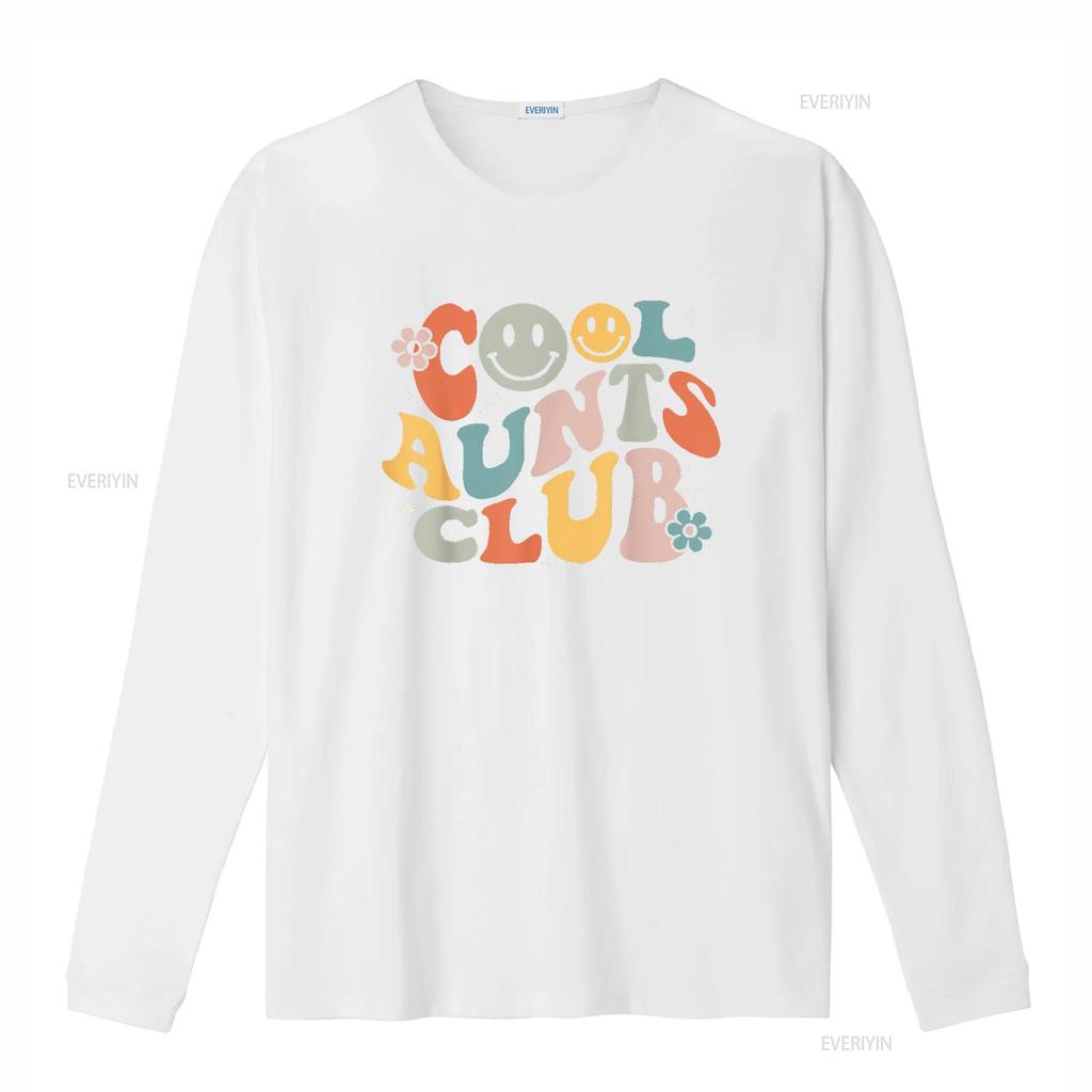 Cool Aunts Club Groovy Retro Smile Aunt Auntie Mother s Day T Shirt Black vintage Washed Top For Everyday Wear Versatile Casual