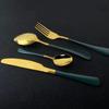 24Pcs Mirror Polished Blue Cutlery Set Stainless Steel Dinnerware Set Knife Fork Coffee Spoon Tableware Set Kitchen Dinner Silverware Set