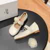 Inner heightening single shoes with detachable flower women's shoes summer versatile soft-soled ballet Mary Jane small leather shoes