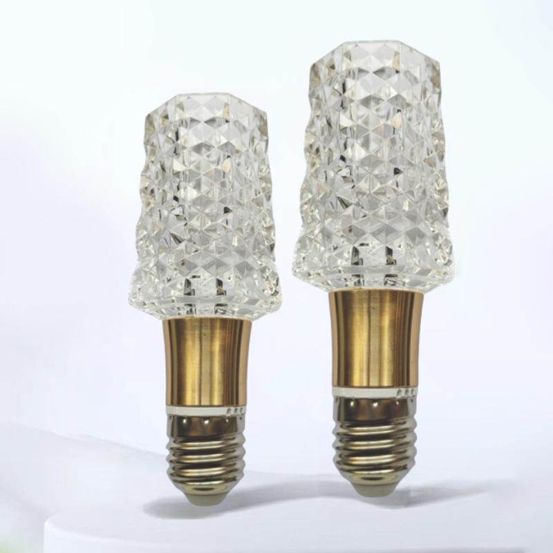 1Pcs E27 Holder Mini Pendant Light Acrylic Crystal Led Bulb Chandelier Fairy Lamp For Bedroom/Kitchen Decoration