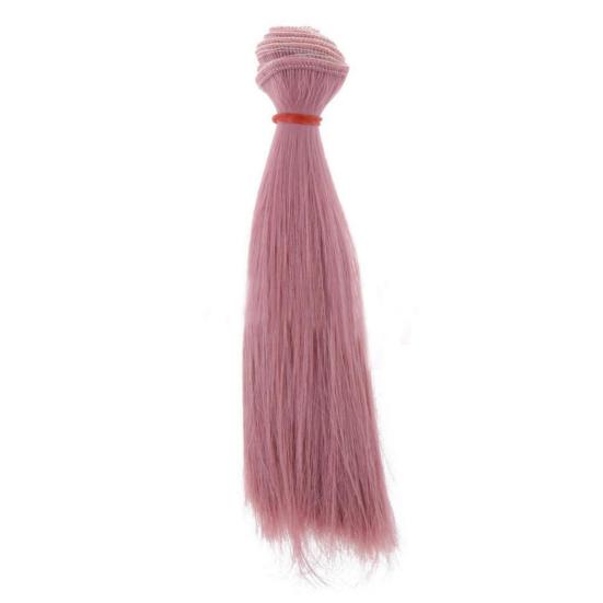 15cm DIY Beautiful High-temperature Silk Straight Hair Wig Doll Accessories