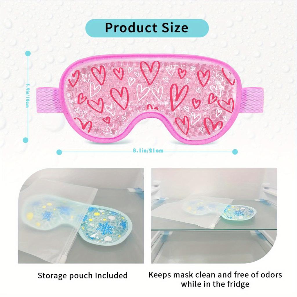 1Pc Gel Cooling Eye Mask for Eyes - Reusable, Adjustable, Soothing Ice Pack Eye Mask with Plush Backing, Paraben Free