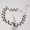1pc Women's Elegant Thorn Imitation Pearl Choker Necklace, Golden Silvery Black, Bohemian Imitation Pearl Neck Chain