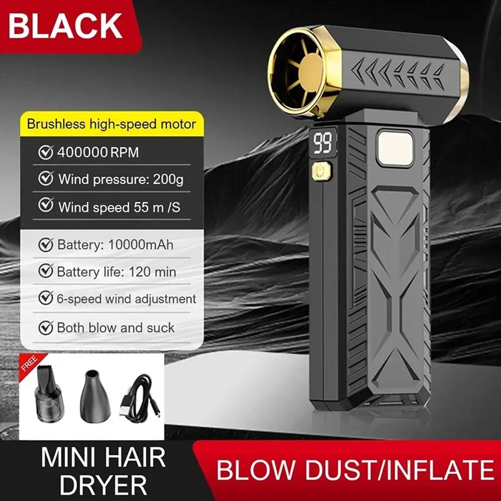 Portable 400000RPM Turbo Blower Jet M18 Brushless Electric Dust Cleaner with Type-C Charging, Powerful 53m/s Fan