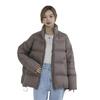 Feather new 90 down women's solid color simple white duck down loose coat thickened bread down jacket