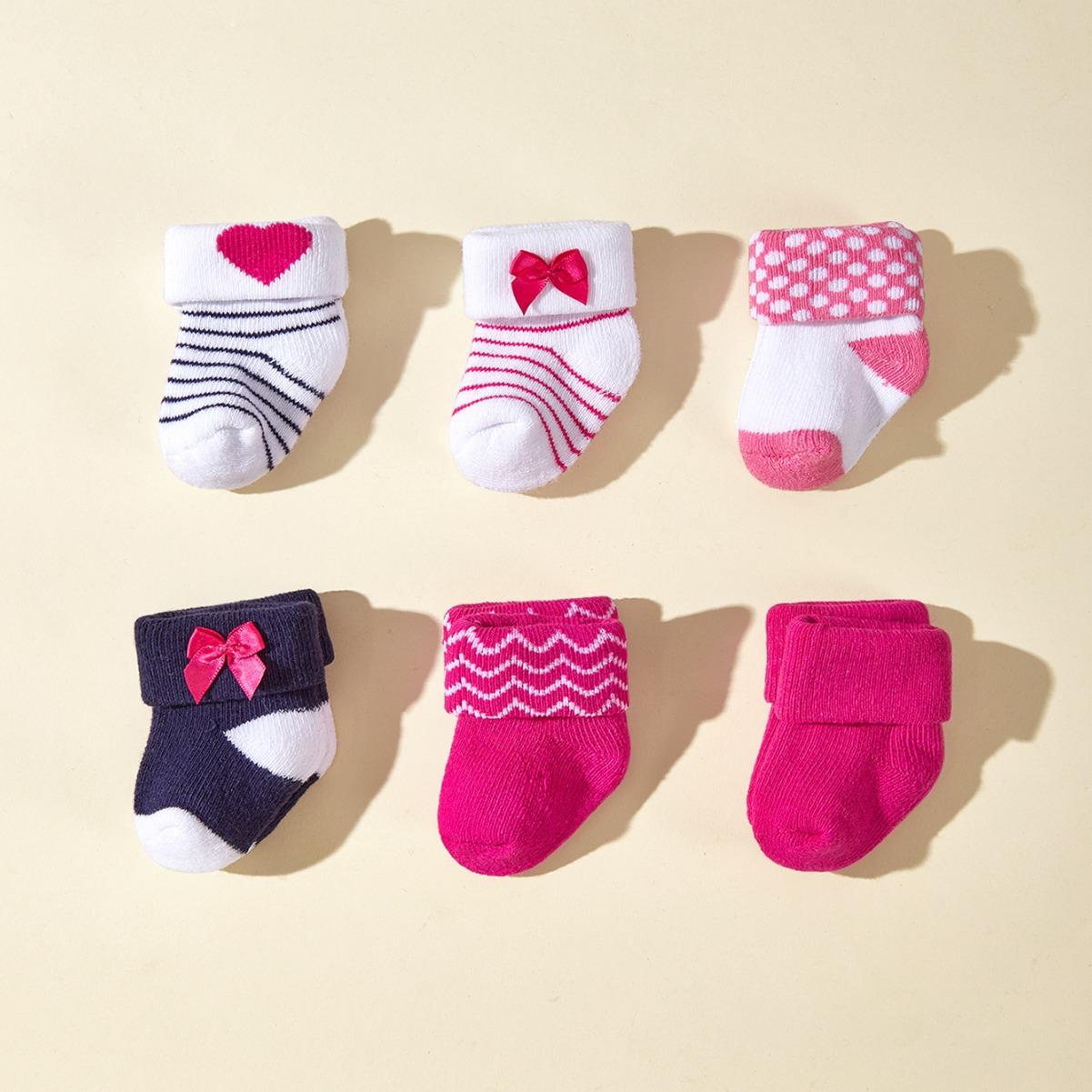 Wholesale 6 Pairs Pack 0-3 Months Baby Socks Girl Newborn Infant Cute Cotton Socks Set kids&0-6 Months