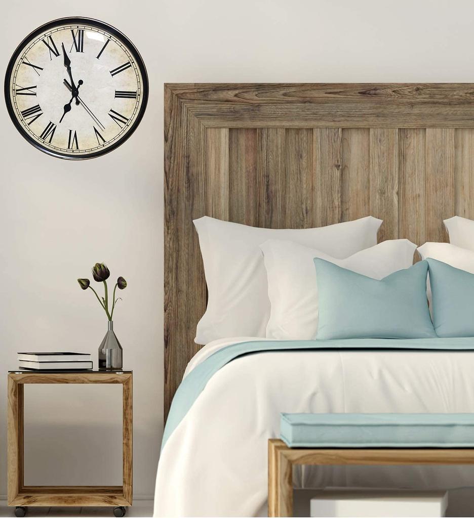 YRO Retro Wall Clock with Spherical Glass and Continuous Second and Stylish Interior Design Hand, Antique, Scandinavian, Classic, (Roman Numerals)