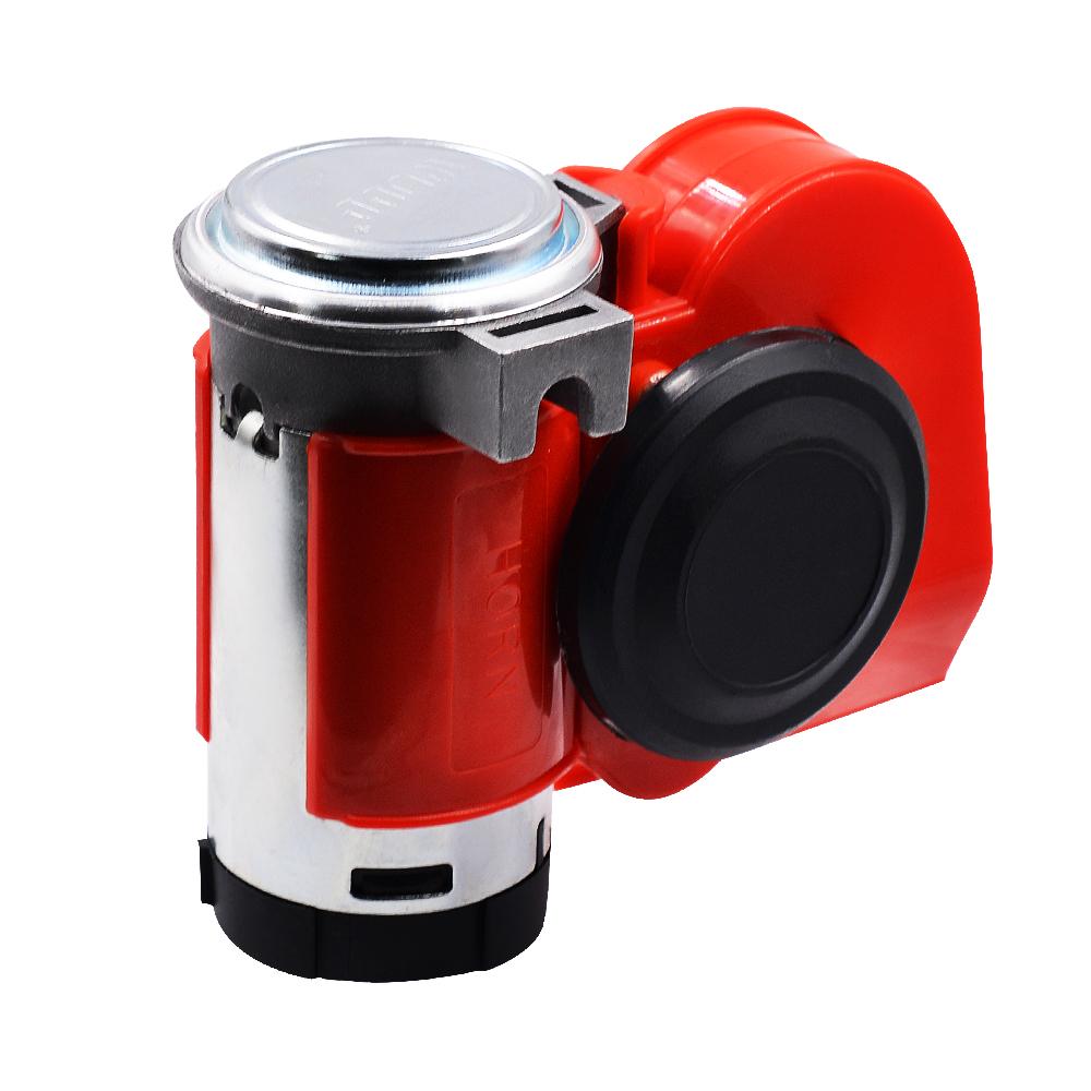 12V 115dB Car Air Horn Red Compact Dual Tone Electric Pump Loud Siren Vehicle for Car Motorcycle Truck Bicycle
