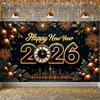 2026 New Year Display Golden Balloons Happy New Year Banner Year 2026 Banner Sparkling Effect For Holiday Event