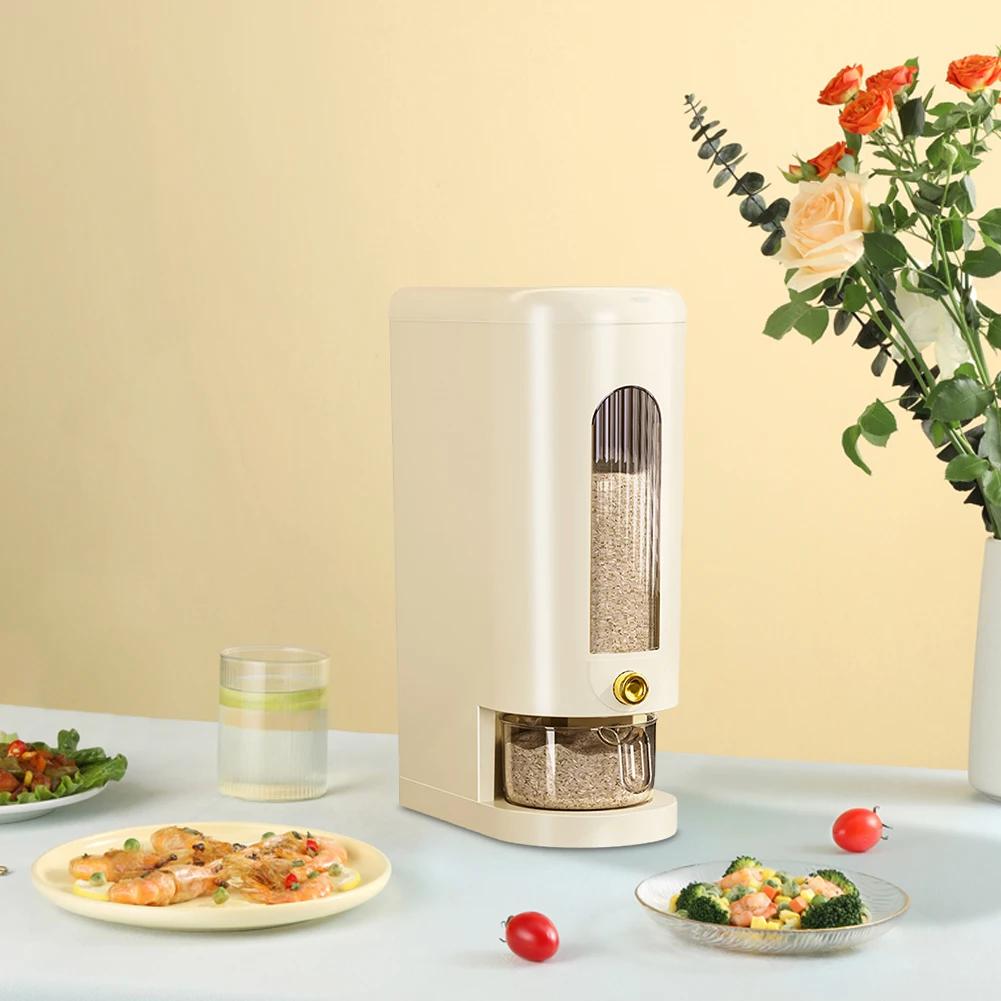 5/10KG Automatic Rice Dispenser Insect-Proof Sealed Grain Cereal Dispenser Keep Dry Fresh Kitchen Grain Container Large Capacity