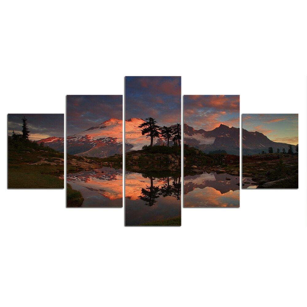 

5Pcs Mountain Snow Landscape Modern Decor Canvas Wall Art HD Print 5 Pieces Pictures Home Decor No Framed Paintings Poster