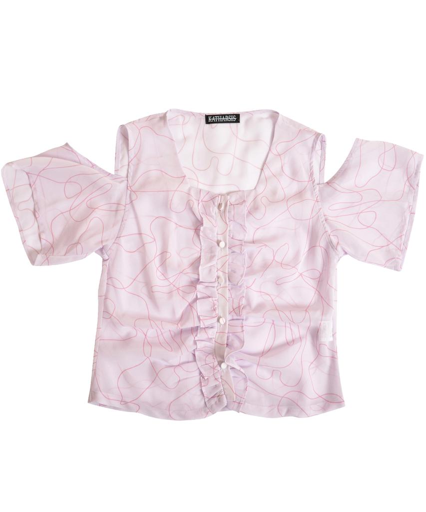 KATHARSIS Cutoff Chiffon Blouse Lv_Free