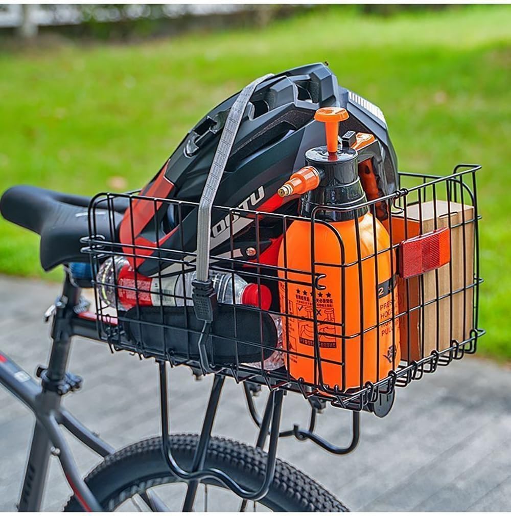 Bicycle Basket, Rear Basket, Fixed Rear Basket, Lightweight, Durable, Large Capacity, Easy Assembly