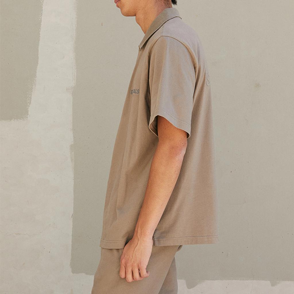 Fear of God Essentials FW21 Logo Polo Shirt 'Harvest' Men's FOG-FW21-004