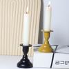 2Pcs Vintage Metal Candlestick Holders Matte Black Taper Candle Stand for Wedding Party Table Decor