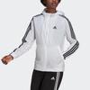 adidas Women's White 3-Stripes Hooded Windbreaker Jacket H10243