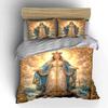 Holy Virgin Mary Bedding Set with Crown Bedding Set (1 Duvet Cover, 2 Pillowcases, Duvet Not Included)