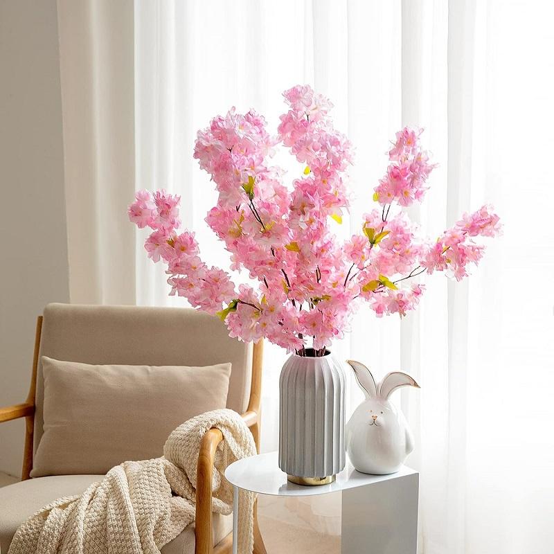 1/3pc Artificial Cherry Blossom Flowers Pink Silk Cherry Blossom Home Garden Wedding Table Centrepiece Party Event Spring Decor