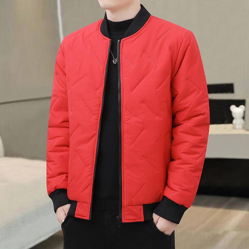 Down padded clothing men's winter youth baseball collar thickened warm cotton jacket jacket top men's winter wear trendy cotton suit