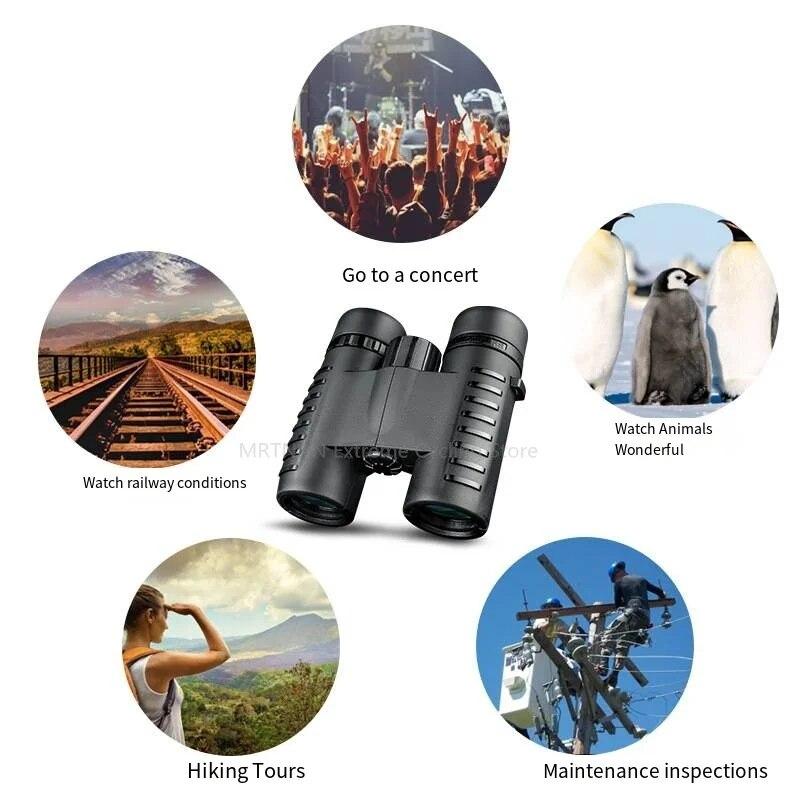 10x42 HD Binoculars Wide Angle Professional Binocular High Power Telescope Bak4 Prism Optics for Outdoor Camping Hunting