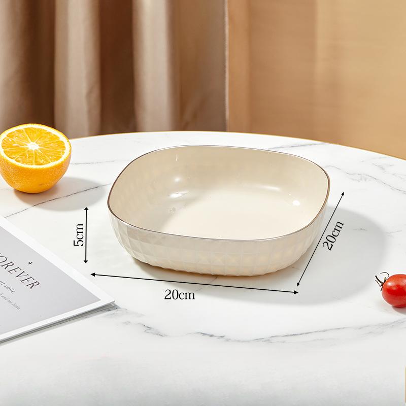 Light Luxury Transparent Fruit Tray Home Living Room Snacks Dried Fruit Tray High-value Candy Tray Simple and Deepen Plastic Tray