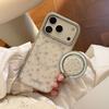 Fresh and gentle blue floral pattern suitable for Apple devices17promax Phone case iphone16Magnetic Bracket13Hard15