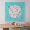 Musubi Furoshiki Choju Jinbutsu Giga of Animals and Lotus Leaf Organic Cotton 100cm, (Caricature People) Design, Turquoise,