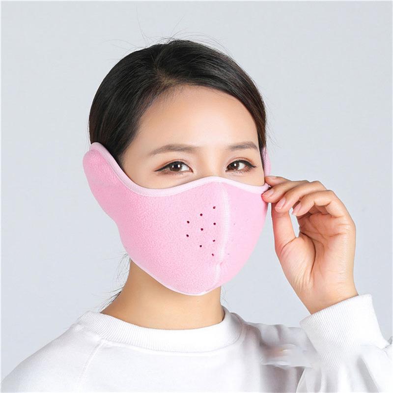 Зимняя теплая защитная маска для головы, защитная маска для лица, для езды на велосипеде, лыжная маска для мотоцикла, флисовая защитная маска для ушей, оптовая продажа розовый