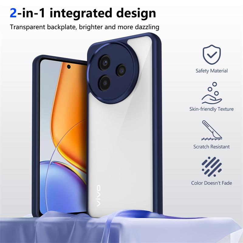 Vivo Y39 5G V2436 Case Plating Silicon Bumper Shockproof Clear Back Cover Hard Matte Phone Case for Vivo Y39 VivoY36 2025 V2436