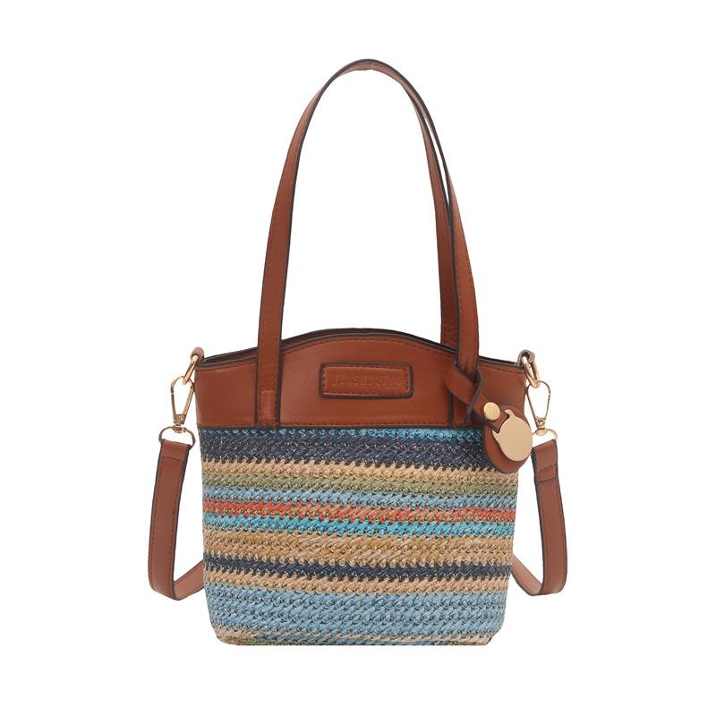 

Woven messenger bag women s summer 2 new versatile shoulder bucket bag