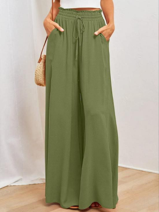 European & American Style Women's Printed Wide-Leg Casual Pants