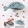 Fish-Shaped Cat Treat Dispenser Toy Cat Puzzle Slow Feeder Interactive Silicone Chew Toy for Indoor