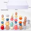 Colored Wooden Stacking Stones Balance Game - Children's Early Education Puzzle Toys
