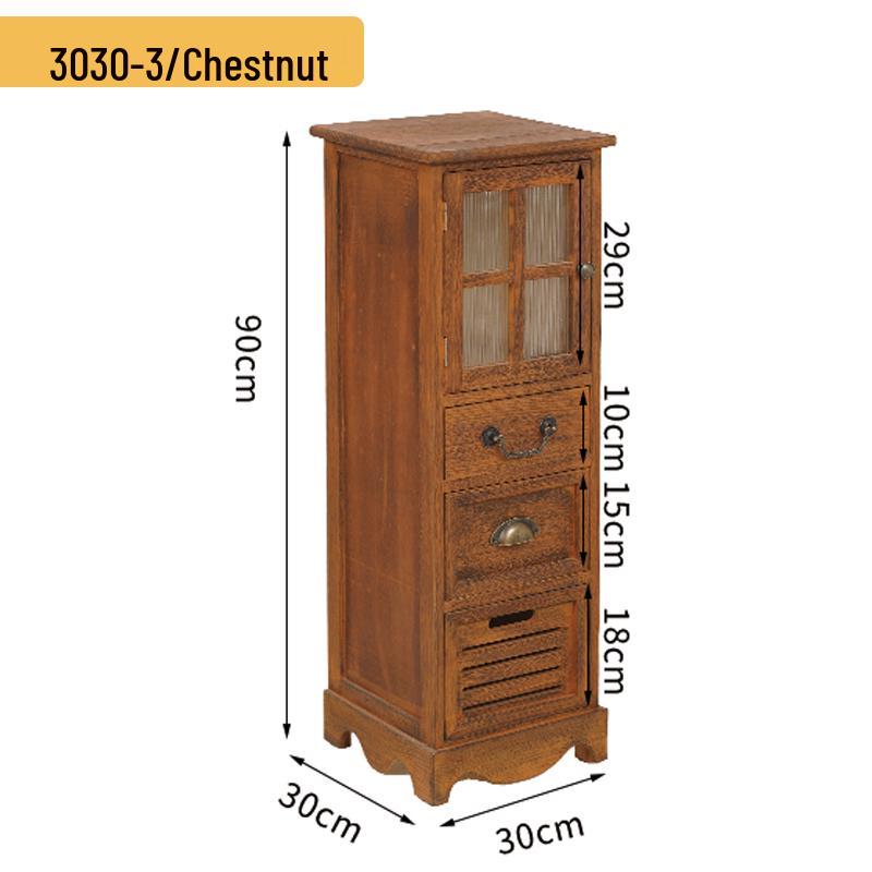 American Solid Wood Narrow Five-Drawer Sideboard and Bedside Cabinet