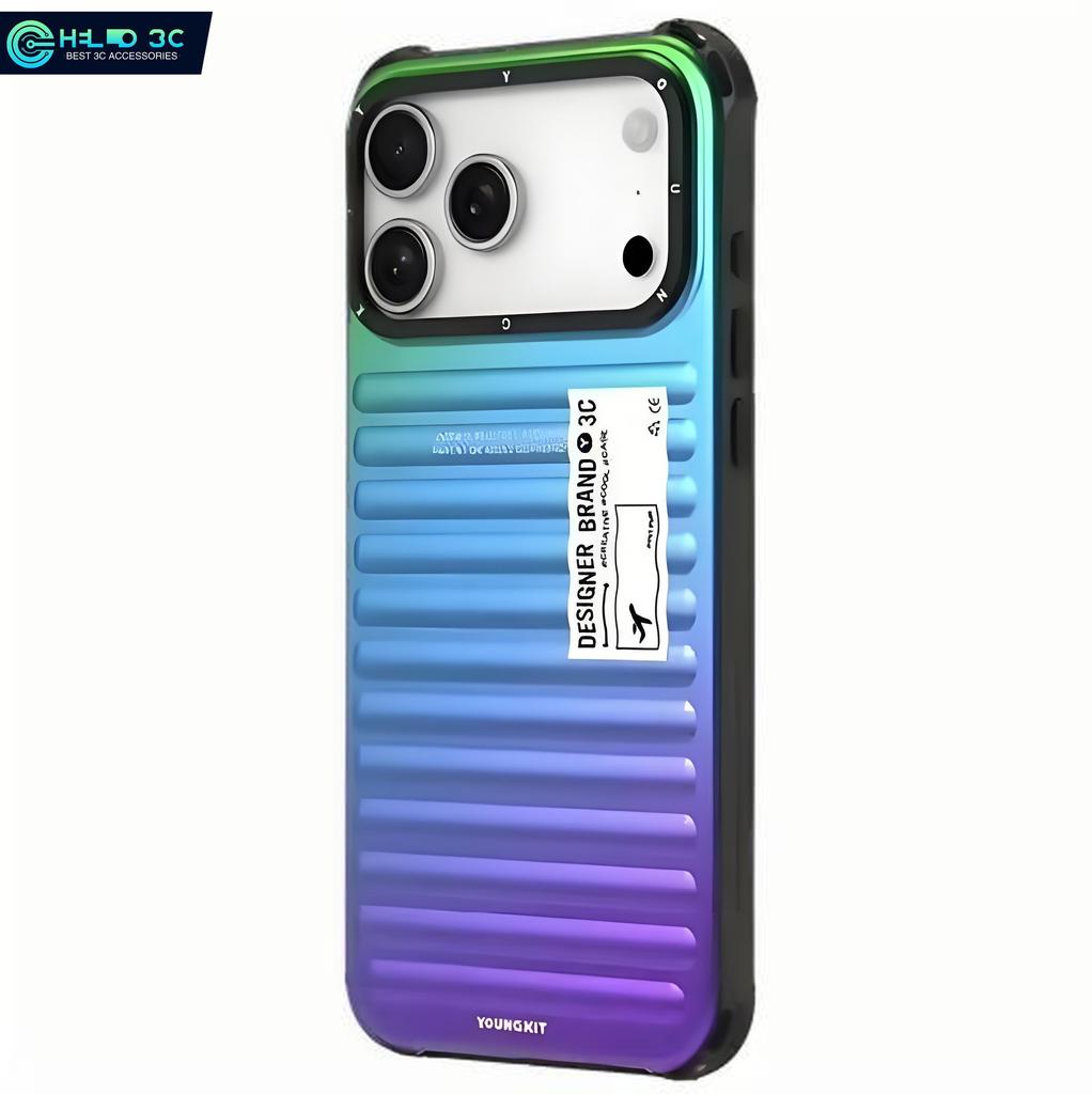 Youngkit Mysterious Color Suitcase Case compatible with iphone 16/17 never fade for iphone 17 pro max case shockproof for iphone 16 promax original
