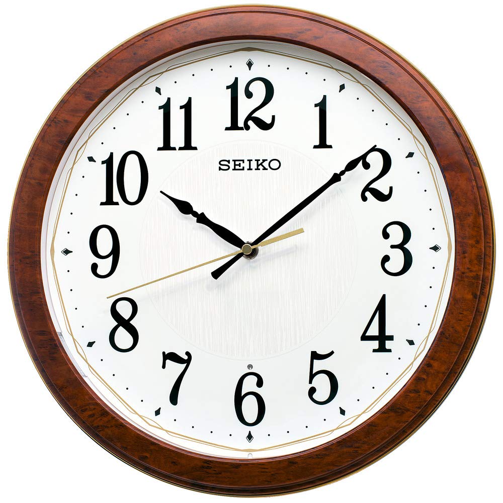 

Seiko Clock Wall Clock Radio Wave Dark Brown Wood Grain Pattern Gloss Diameter 33 x 4.6 cm KX260B