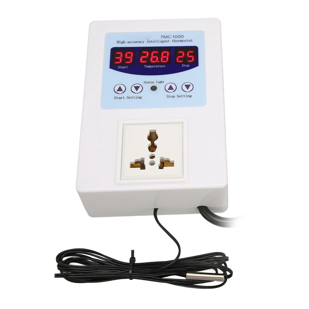 Digital LED Temperature Controller Waterproof Plug and Play Heating Cooling Thermostat for Breeding
