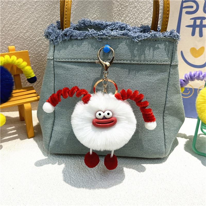 Cartoon Keychain Cute Sausage Mouth Internet Famous Backpack Pendant Plush Doll Keychain Decoration Small Gift