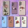 Clear Simple Flower For Samsung Galaxy S25 S24 S23 Ultra S22 S21 Plus S20 Black Soft Silicone Protective Case