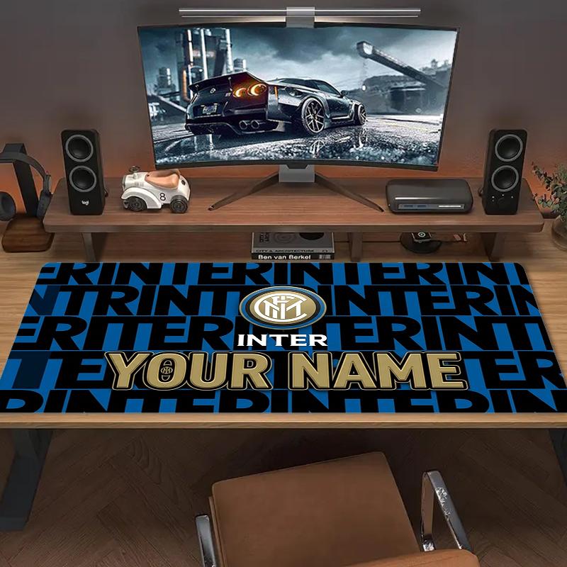Benutzerdefinierter Name Inter Mailand Mauspads Großes Gaming-Tischkissen Rutschfestes Laptop-Tablet Großes Mauspads XXL Matte Mini-PC-Spielmatte Mit Verriegeltem Rand_XIA
