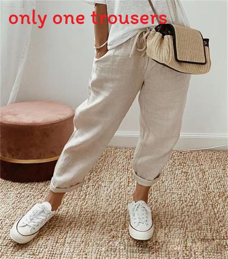 Cotton Casual Pants For Women With Pockets And Elastic Waist For Spring 2023
